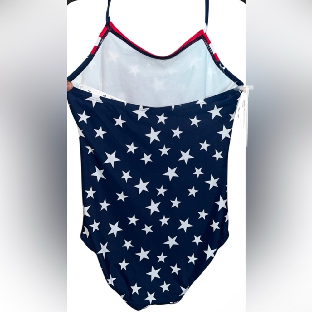 OshKosh Starry Navy and Red One Piece Swimsuit - Picture 2 of 4